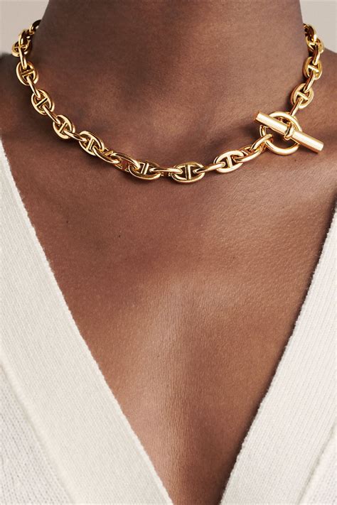 hermes anchor chain necklace|hermes chaine d'ancre necklace.